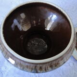 Pique flowers ceramic centerpiece tone white brown and blue