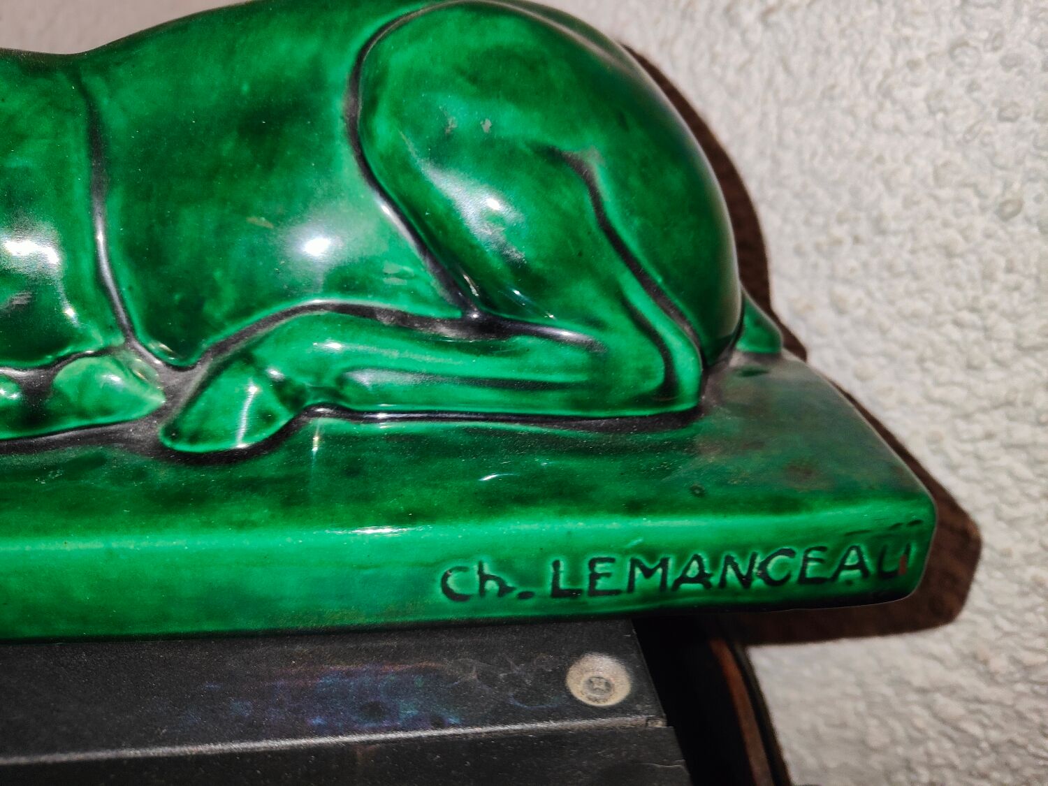 Family of antelopes Faience de Saint Clement by Charles Lemanceau