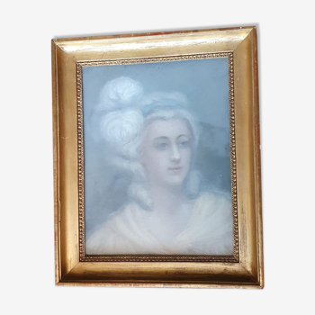 Pastel woman period late XVIII - early nineteenth