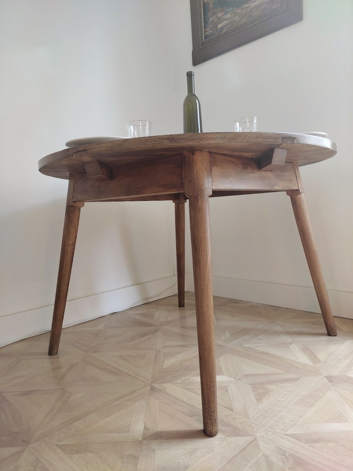 Wooden round table