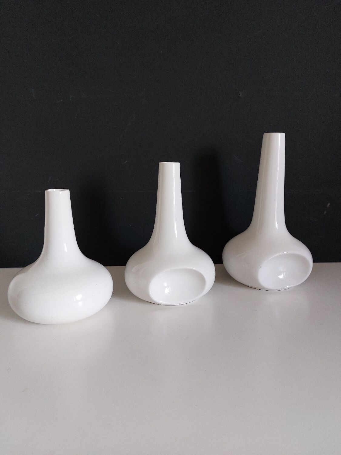 Vintage white ceramic vases