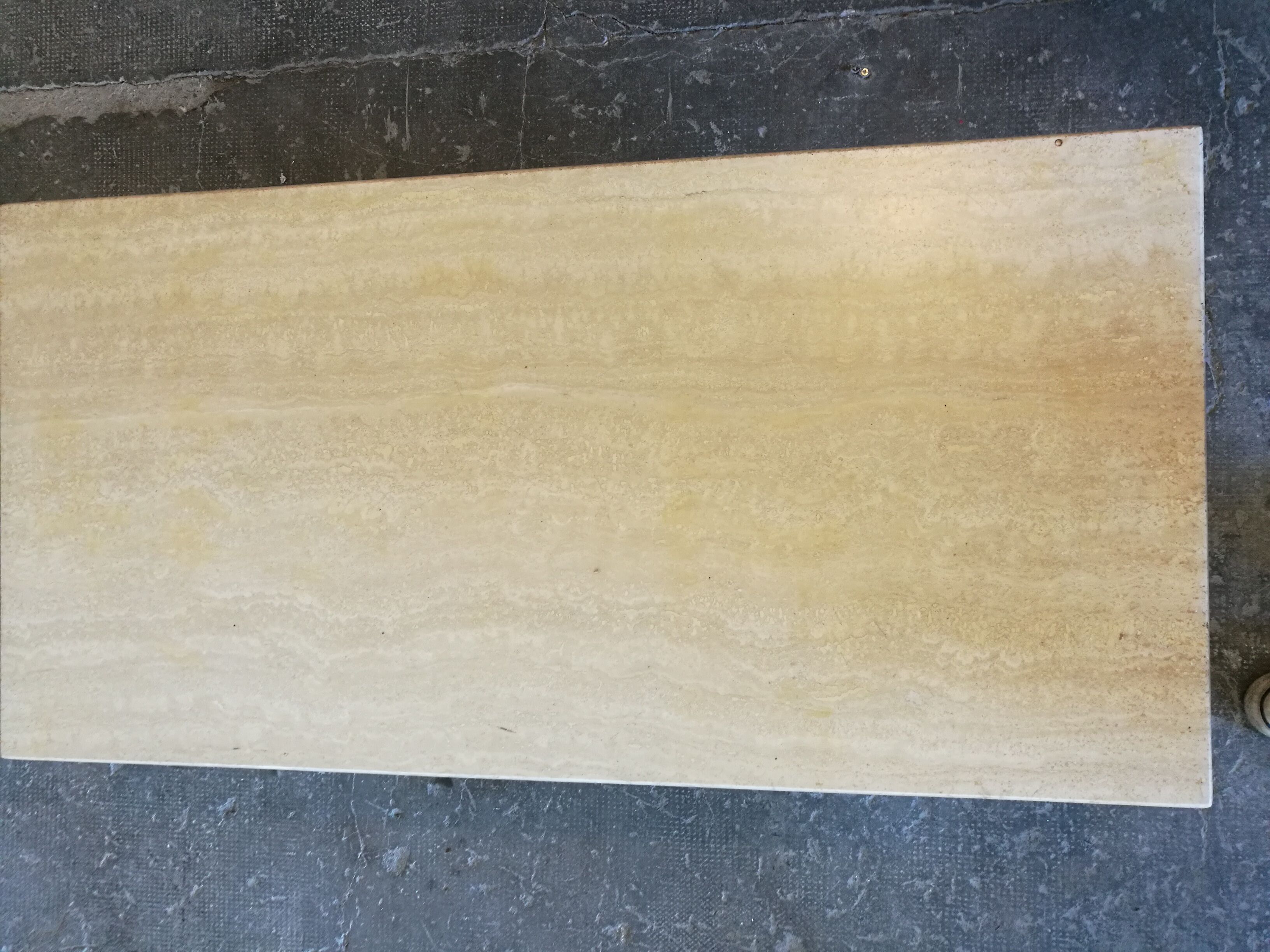 Rectangular travertine coffee table