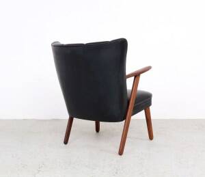 Danish teak and skai armchairs, Erhardsen & Andersen 1960s