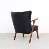 Danish teak and skai armchairs, Erhardsen & Andersen 1960s