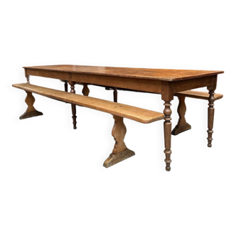 Farm table and its 2 benches