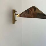 Vintage adjustable wall lamp, solid brass, France 1970