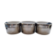 Set of 3 round vintage stainless steel boxes