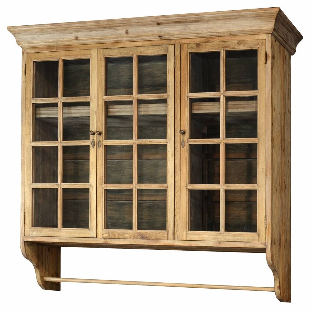 Vitrines murales en bois massif et en verre