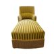 Chaise longue vintage jaune ocre / fauteuil / canapé avec franges