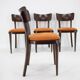 1950s Set of Four Restored Dining Chairs, Czechoslovakia