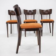 1950s Set of Four Restored Dining Chairs, Czechoslovakia