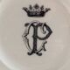 English earthenware service, CP monogram, ducal crown, 109 pieces