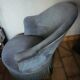 Fauteuil crapaud, velours bleu