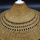 Rattan chandelier and lampshade - circa 1970