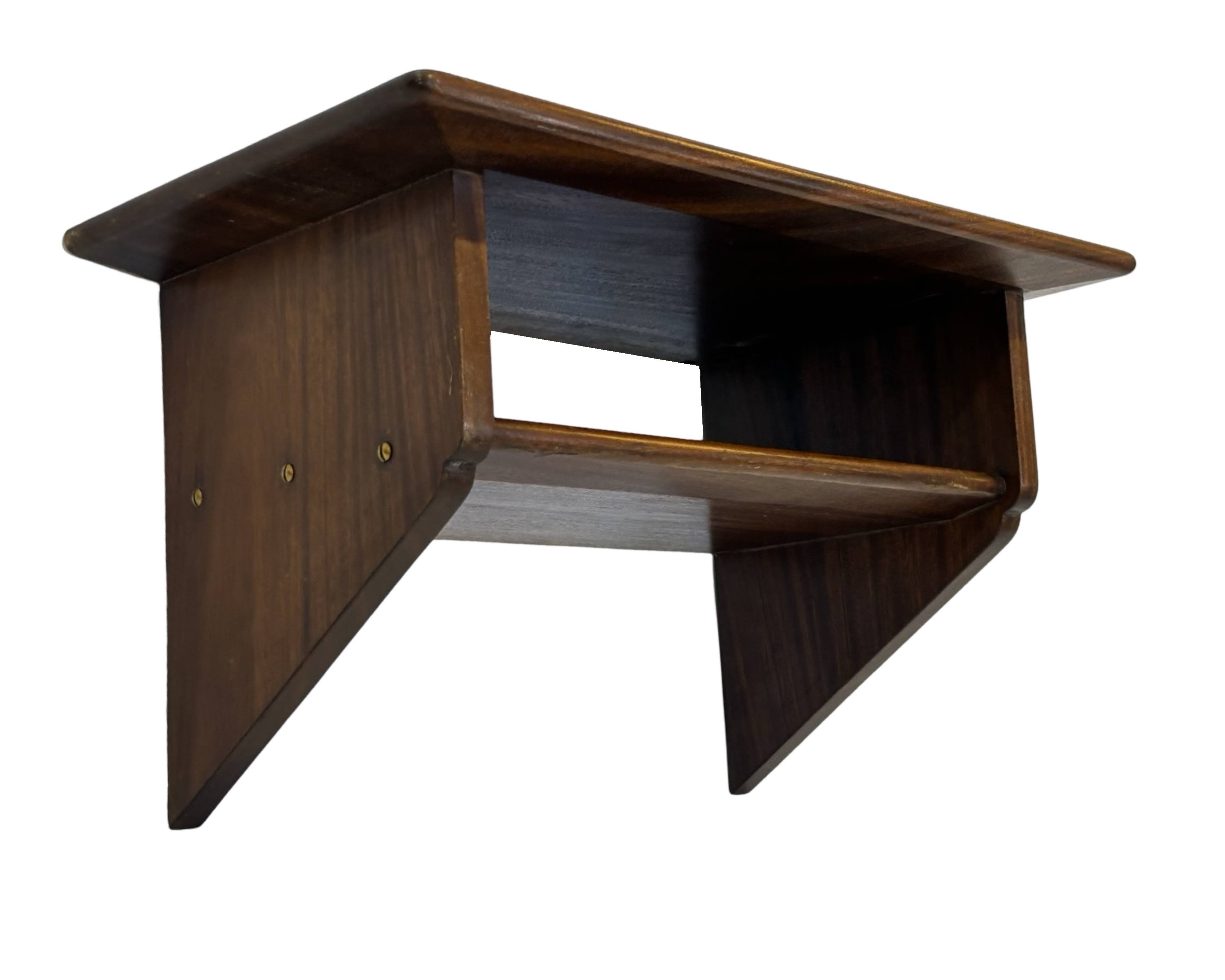 Vintage Danish rosewood wall shelf open floating shelf 60s design