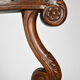 Louis XIII office armchair in leather and walnut carved around 1860
