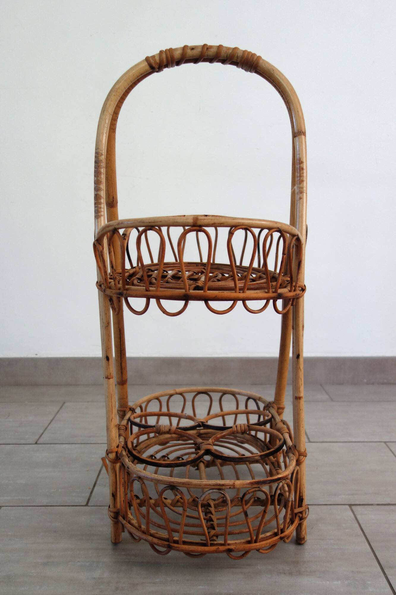 1960s rattan bar cabinet