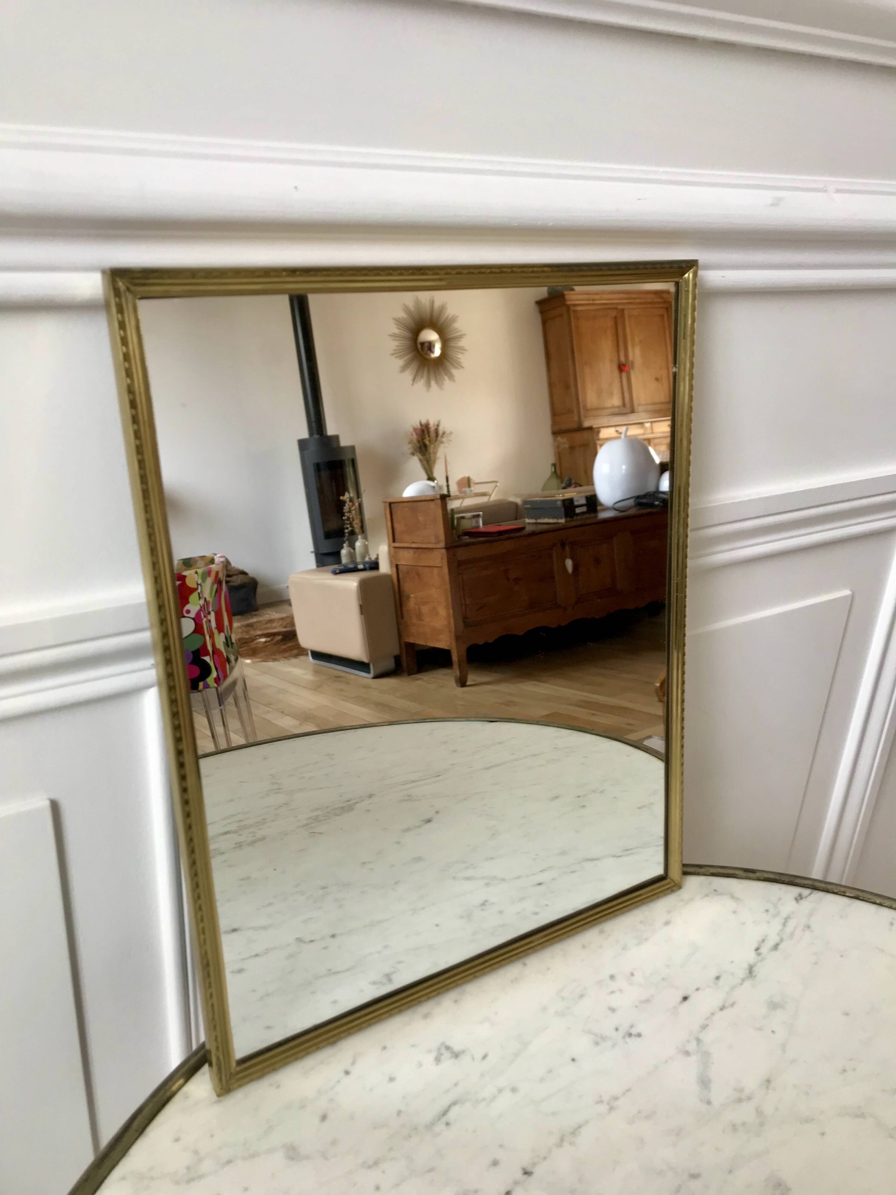 Gilded brass mirror from the 40s and 50s
