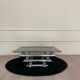 Table basse tubulaire, verre et acier, Italie 1970