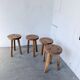 Set of 4 tripod stools from the 1950s.