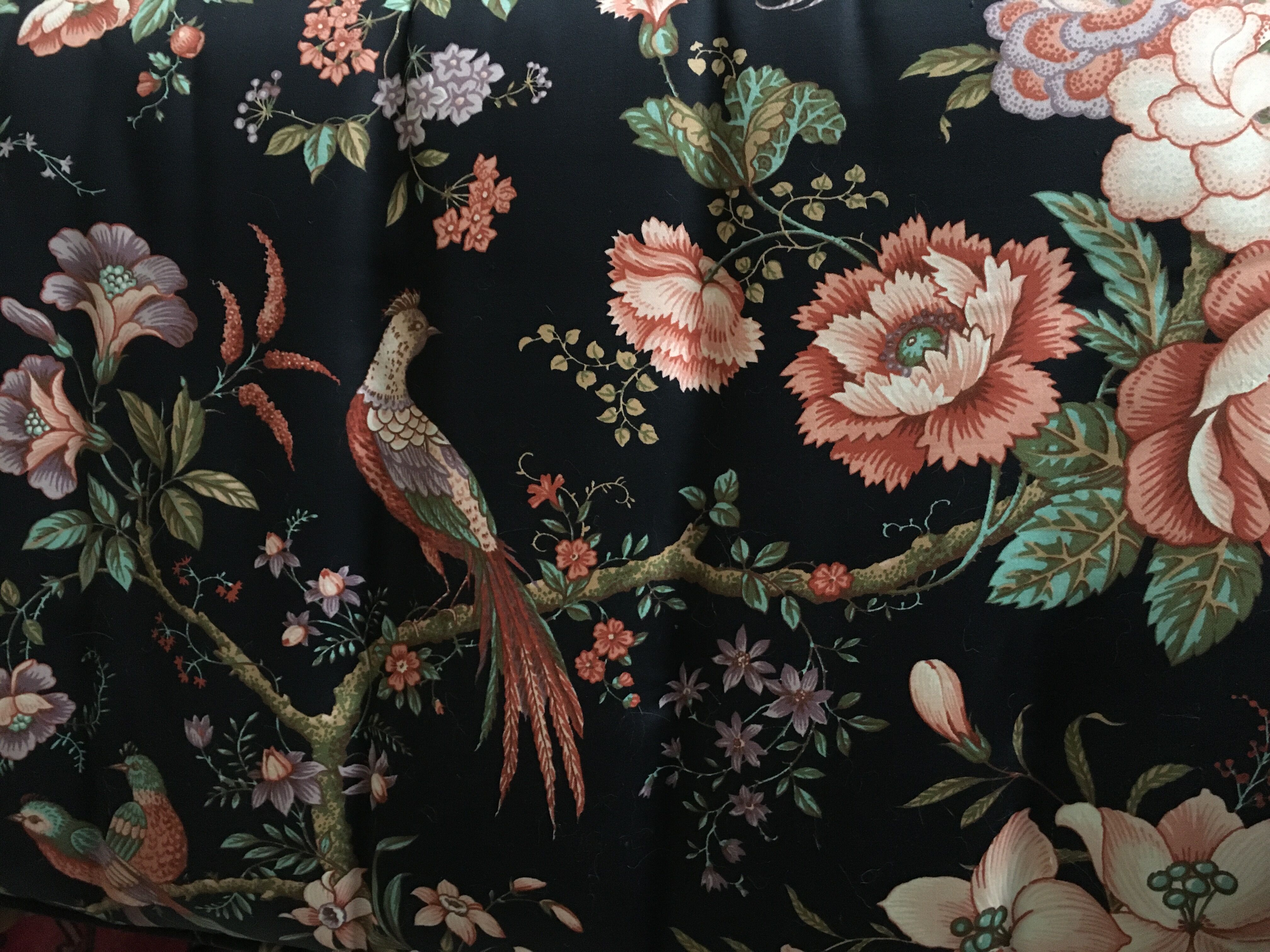 Faux bamboo chair with cushion