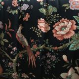 Faux bamboo chair with cushion