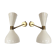 Pair of white wall sconces from the 1950s.
