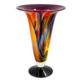 Multilayer blown glass cone vase 1960 - vintage retro Murano Schn
