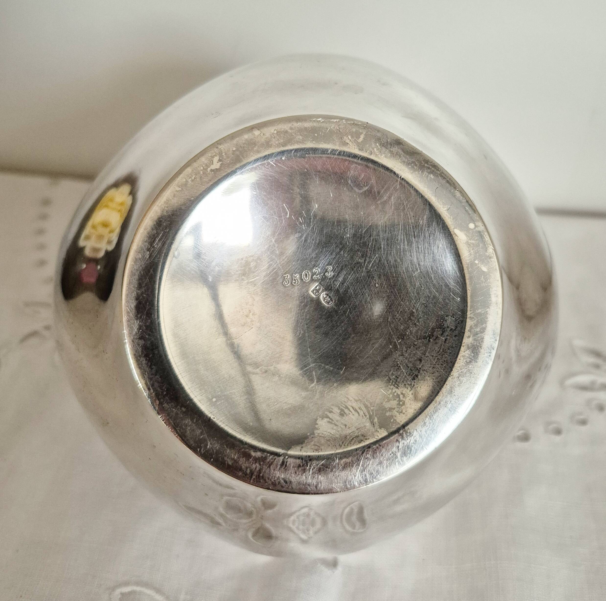 Antique silver-plated metal sugar bowl