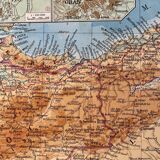 Ancienne carte de l'Afrique du Nord de 1945