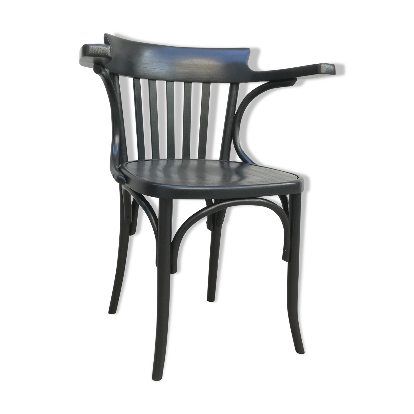 Chaise bistrot en bois avec accoudoirs  Selency