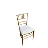 Napoleon III chair in gilded bamboo wood and beige cotton.