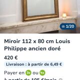 Large antique Louis Philippe gilded mirror