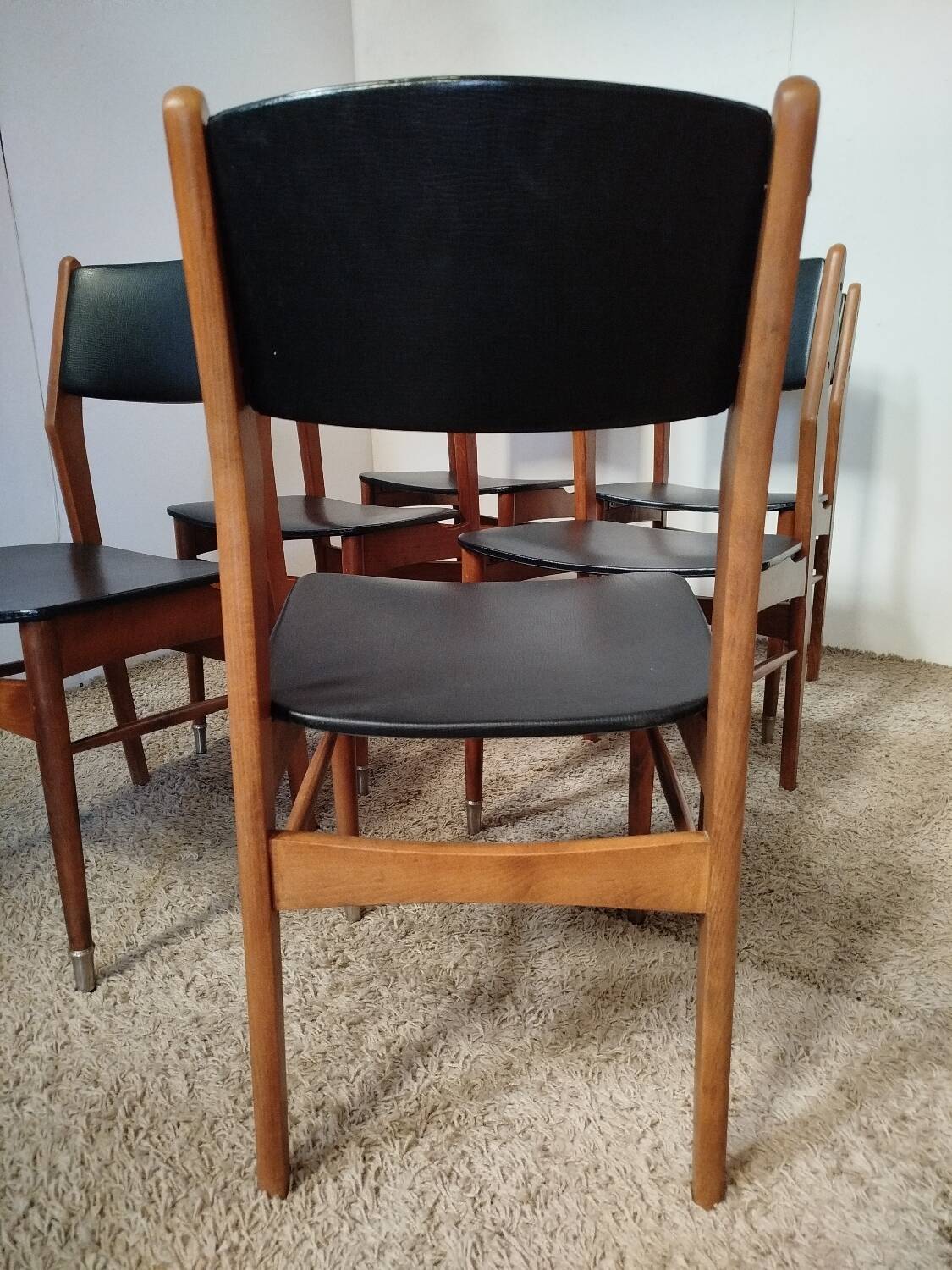 6 teak chairs from the 1970s