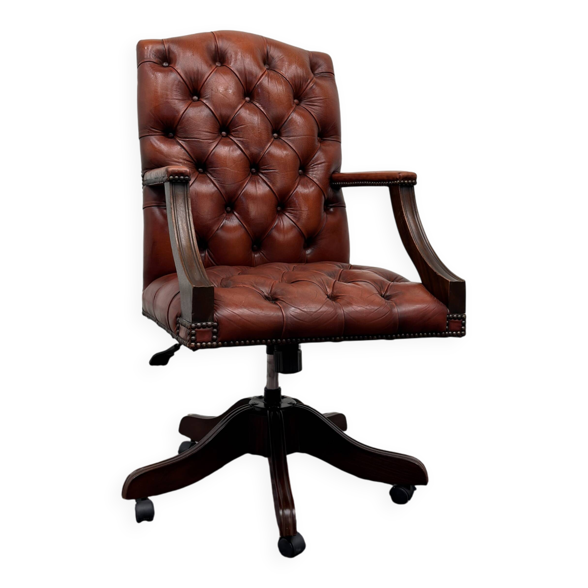 Chaise de bureau Chesterfield anglaise, chaise président.