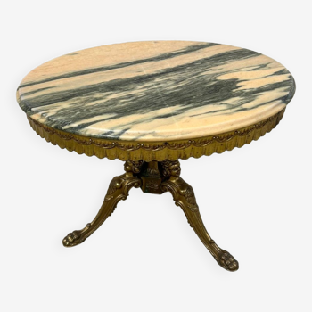 Small round marble coffee table