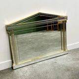 Large vintage horizontal Hollywood Regency mirror by De Knudt, Belgium 1980s.