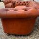 Salon canape and 2 chesterfield armchairs in vintage cognac leather from the 1970s