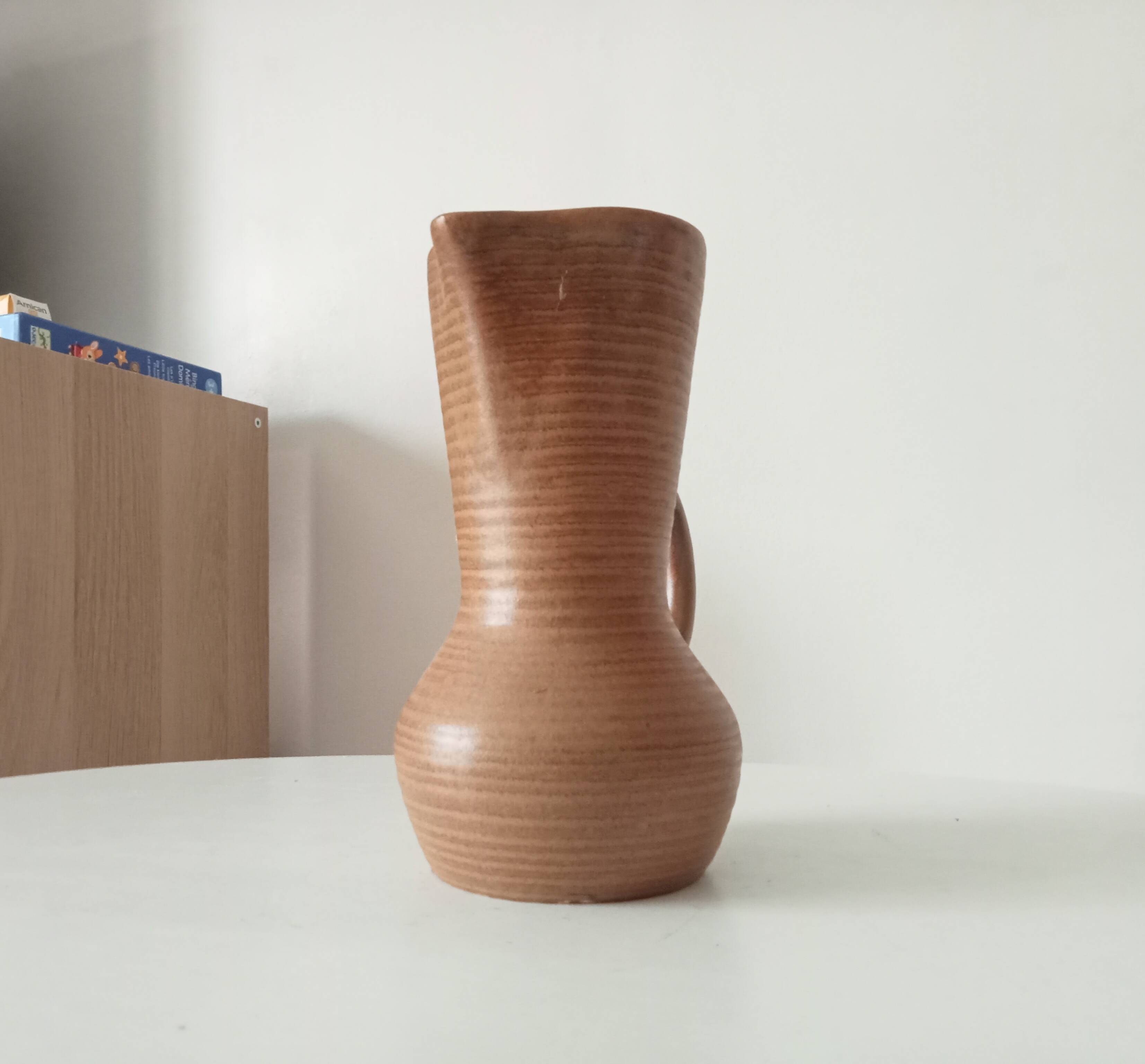 Vintage stoneware jug Digoin free form
