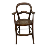 ancienne chaise haute enfant cannée