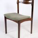 Set Of 12 Dining Chairs Made In Rosewood And Green Fabric