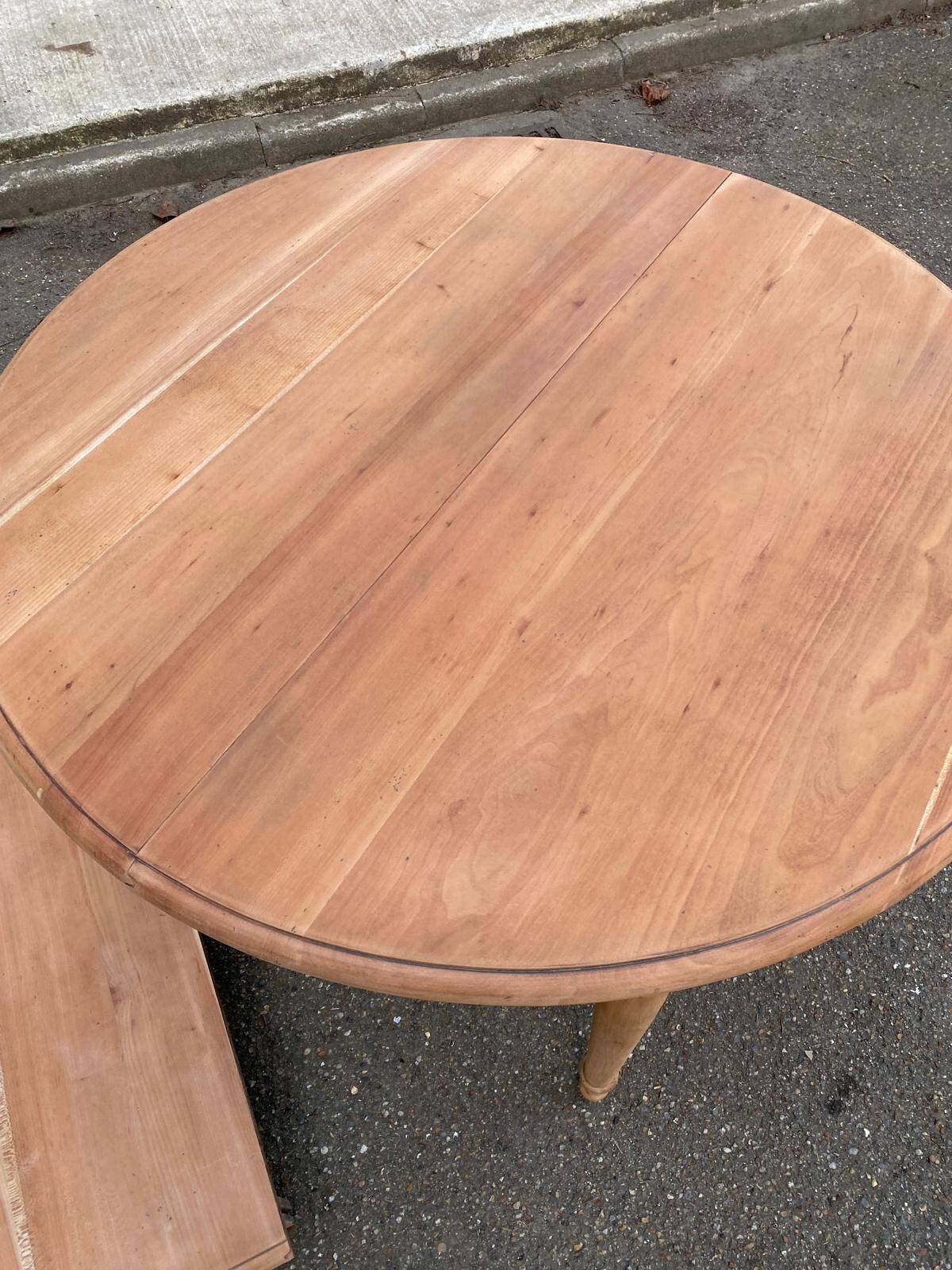 Renovated Louis Philippe round extendable dining table 110-200cm 19th century