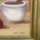 Painting Oil canvas mounted on panel, Still life with bouquet Nadine Chatre
