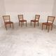 Série de 4 chaises bois et sangles par Krasna Jizba Année 40
