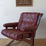 Scandinavian Mid-Century Modern Leather Easy Chairs by Ekornes 1970s.