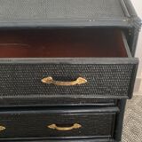 Vintage rattan chest of drawers