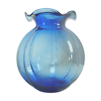 "Curve" vase in bubbled glass