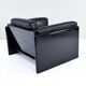 Black Leather Simone Armchair by Ufficio Progetti Gavina for Simon International