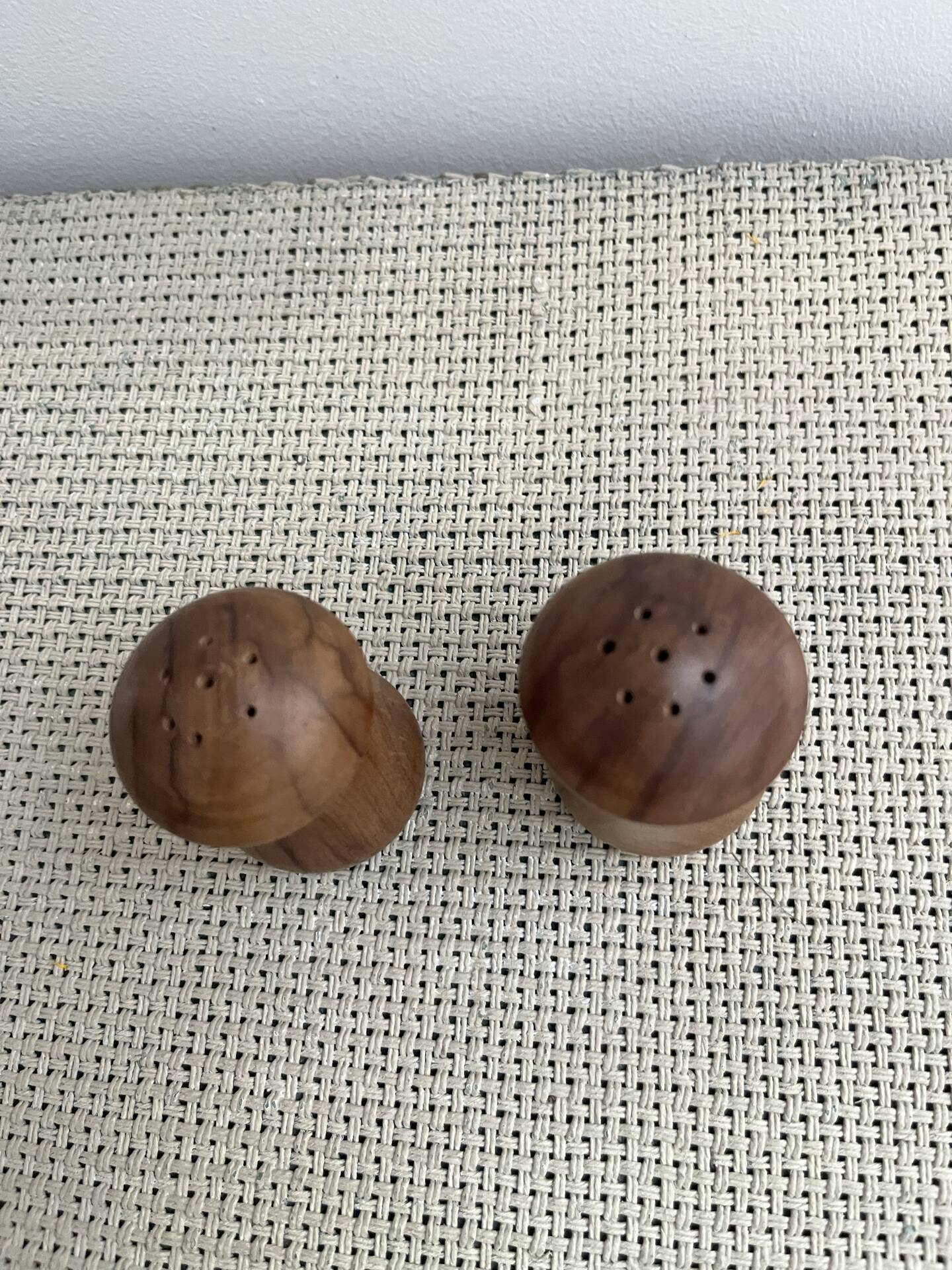 Salt and pepper shakers in wood