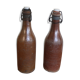 Set of 2 sandstone bottles with ceramic capsule